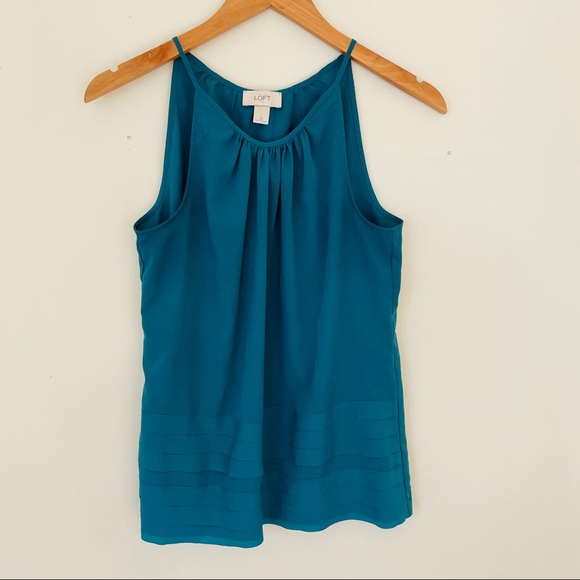 LOFT Aqua Teal Blue Spaghetti Strap Tank Top - Picture 5 of 5
